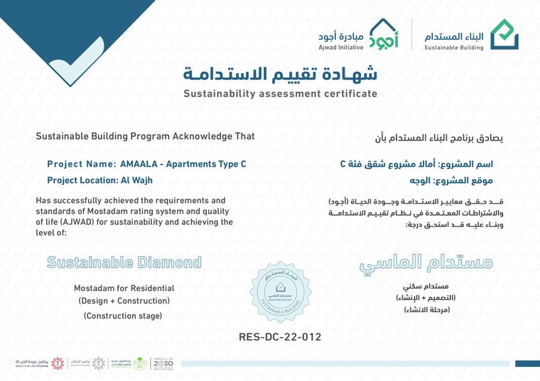 Mostadam Diamond certificate, Apartments Type C (Zone 4)