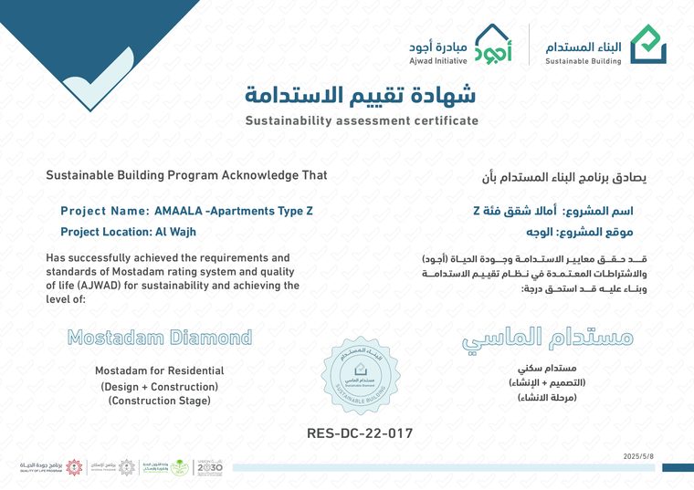 Mostadam Diamond certificate, Apartments Type Z (Zone 6)